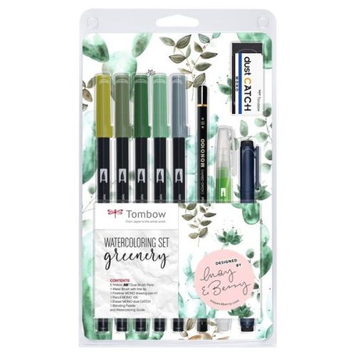 Tombow ecsetfilc készlet akvarellfestéshez - "Greenery"