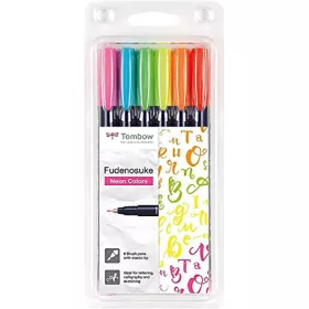 Tombow Fudenosuke ecsetfilc készlet - 6 db, neon színek
