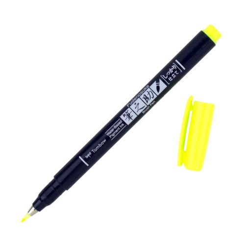 Tombow Fudenosuke ecsetfilcek neon színekben, Neon sárga