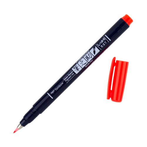Tombow Fudenosuke ecsetfilcek neon színekben, Neon piros