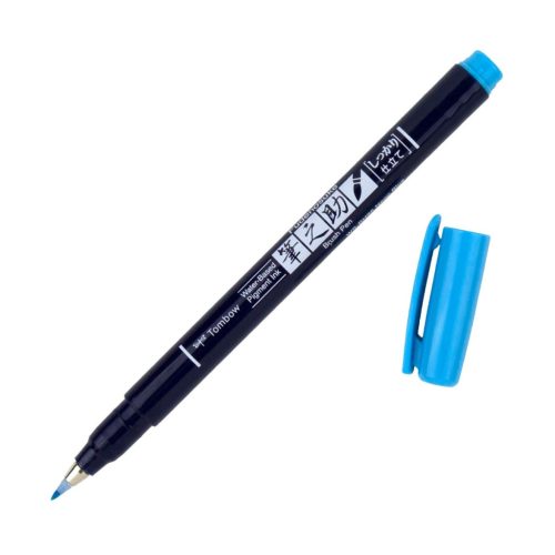 Tombow Fudenosuke ecsetfilcek neon színekben, Neon kék