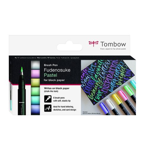 Tombow Fudenosuke ecsetfilc, 6 db- pasztell színek