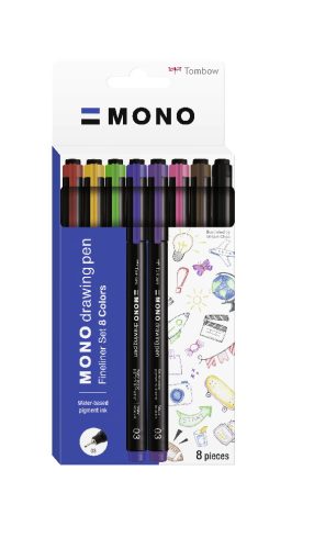 TOMBOW Mono Drawing tűfilc készlet, 8 db - 03