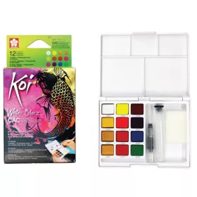   Sakura Koi akvarell festék 12 db-os készlet, fluo-és metálszínek