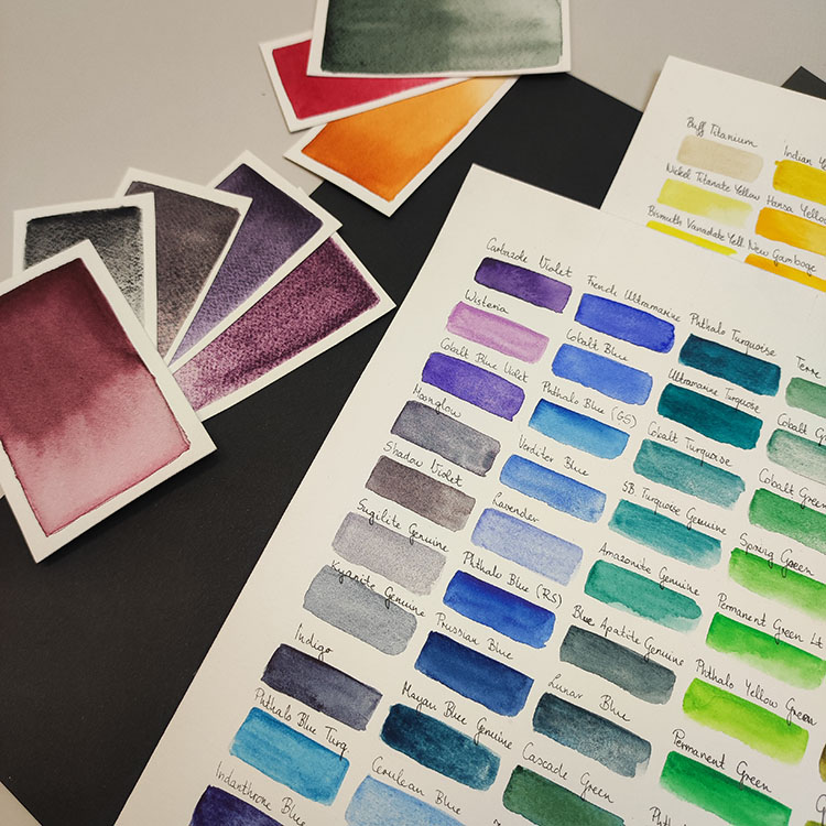 Daniel Smith akvarellfesték - színskála