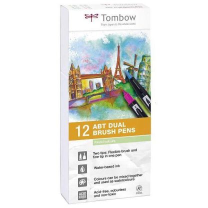 Tombow ABT kéthegyű filctoll pasztell színek