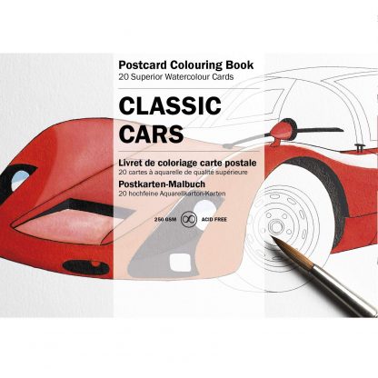 Klasszikus autók felnőtt színező képeslapkönyv