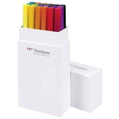 Tombow Dual Brush Pen 18 db-os ecsetfilc-készlet - elsődleges színek - nyitott