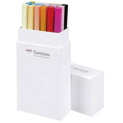 Tombow Dual Brush Pen 18 db-os ecsetfilc-készlet - másodlagos színek - nyitott