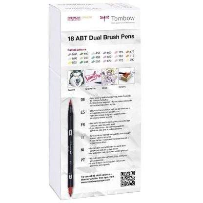 Tombow Dual Brush Pen 18 db-os ecsetfilc-készlet - pasztell színek - hátoldal