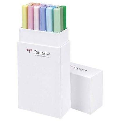 Tombow Dual Brush Pen 18 db-os ecsetfilc-készlet - pasztell színek - nyitott