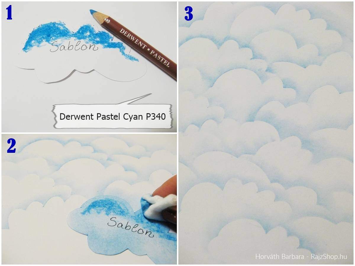 Háttér színezés - felhő rajzolás és színezés