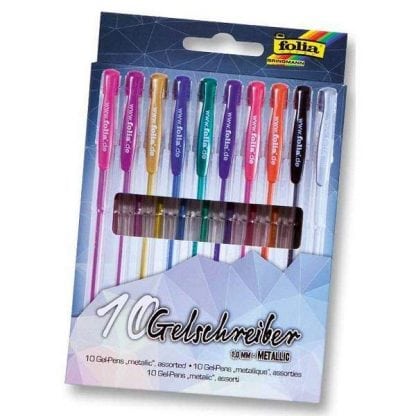 Folia zselés toll készlet, 10 db-os, metál színek