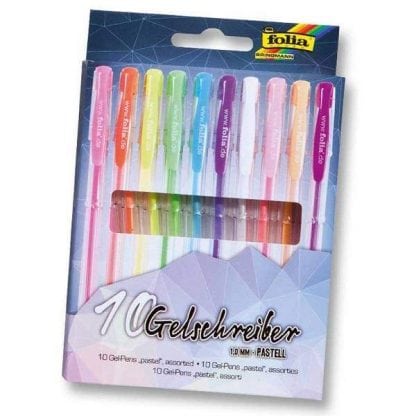 Folia zselés toll készlet, 10 db-os, pasztell színek