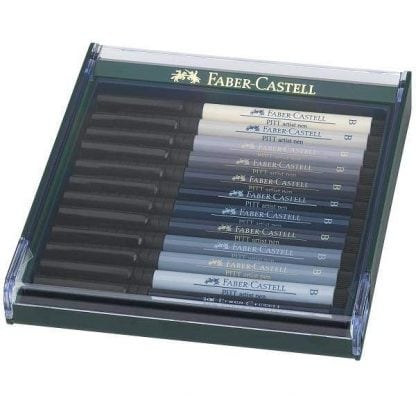 Faber-Castell Pitt ecsetfilc 12 db-os, szürke árnyalatai