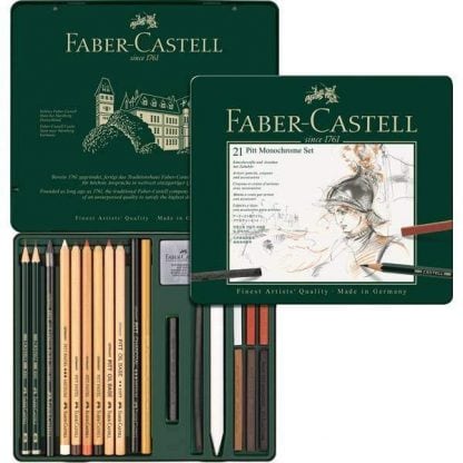 Faber-Castell Pitt Monochrome 21 db-os készlet - nyitott