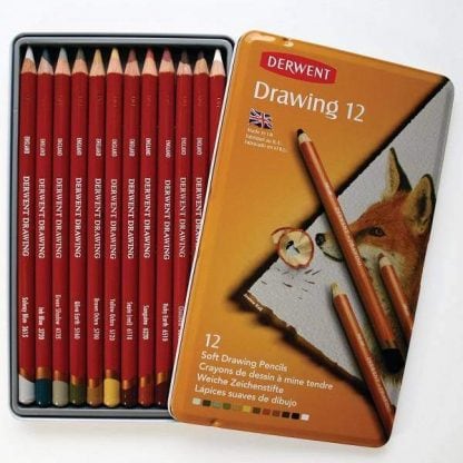 Derwent Drawing 12 db-os színes ceruza készlet, nyitott doboz