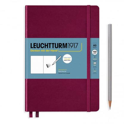 Leuchtturm Medium Sketchbook, A5 - Port red