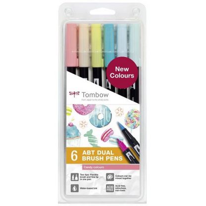 Tombow ABT Dual Brush Pen - Candy Colours 6 db-os ecsetfilc készlet