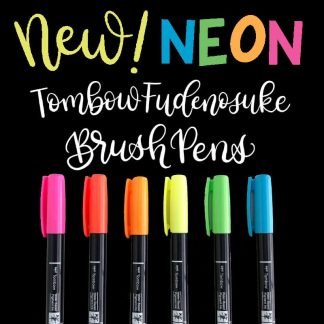 tombow fudenosuke neon colors