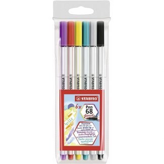 Stabilo Pen 68 Brush ecsetfilc, 6 db-os készlet