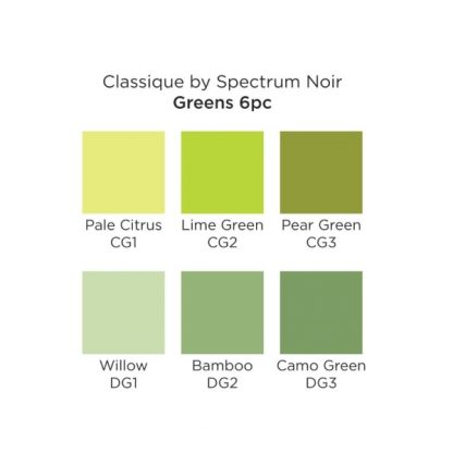 Spectrum Noir Classique alkoholos marker készlet, 6 db – Zöldek