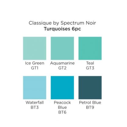 Spectrum Noir Classique alkoholos marker készlet, 6 db – Türkizek