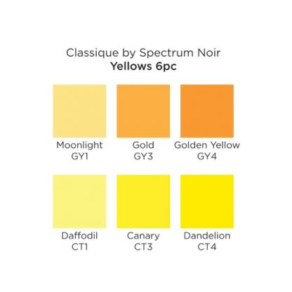 Spectrum Noir Classique alkoholos marker készlet, 6 db – Sárgák
