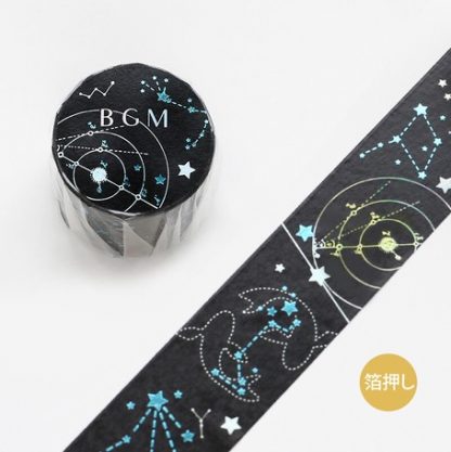 BGM washi tape 30mm x 5m - Constellation holo and blue foil