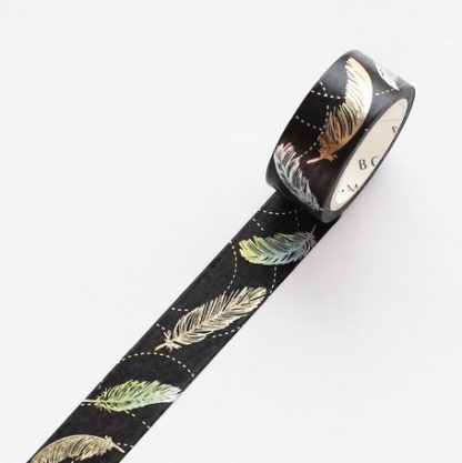 BGM washi tape 15mm x 5m - Feather holo and gold foil