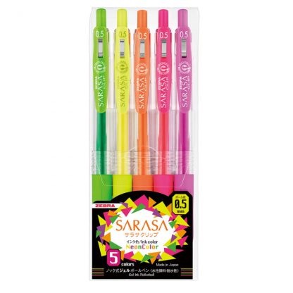 Zebra Sarasa Neon színes zselés tollak, készlet