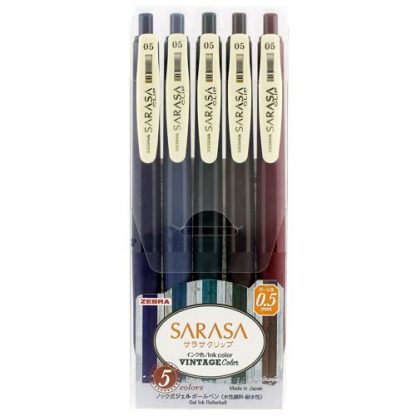 Zebra Sarasa Vintage színes zselés tollak, készlet