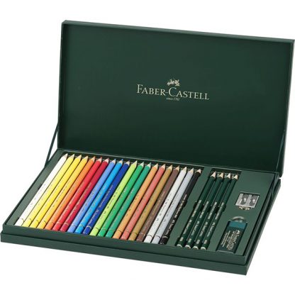 Faber-Castell Polychromos művész színes ceruza, 20 db-os készlet, kiegészítőkkel
