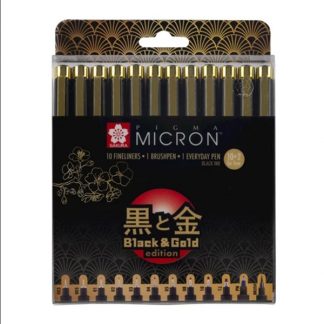 Sakura Pigma Micron "black and gold" - 12 darabos készlet