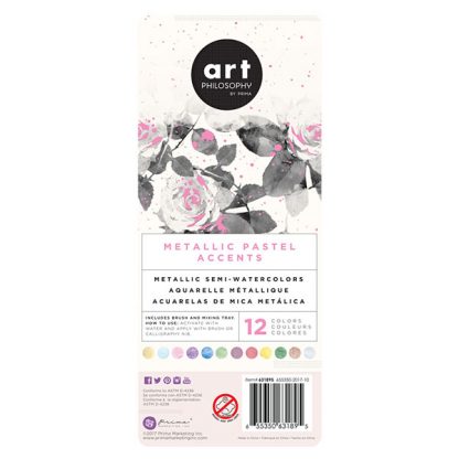 Art Philosophy Metallic Accents akvarellfesték készlet - pasztell színek