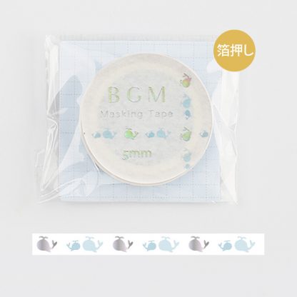 BGM Washi tape, 5 mm x 7m - Whales