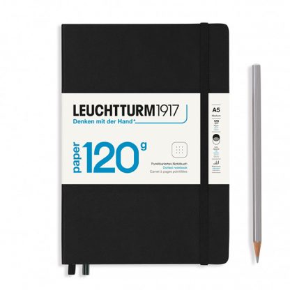 Leuchtturm1917 Medium Notebook, pontozott, 120 g-os - Black