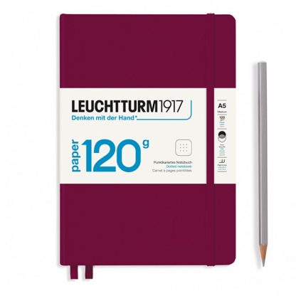 Leuchtturm1917 Medium Notebook, pontozott, 120 g-os - Port red