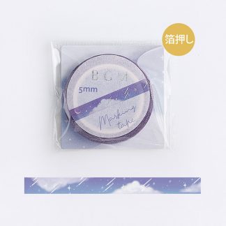 BGM washi tape, 5 mm - Purple sky