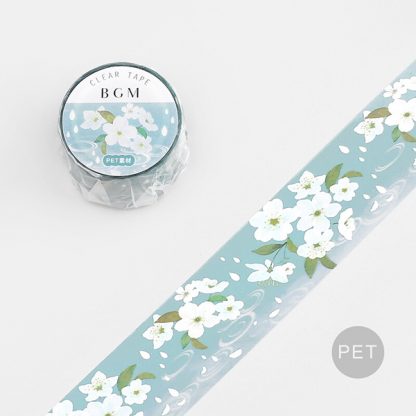 BGM Washi tape, 30 mm x 5 m - Clear White Sakura