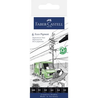 Faber-Castell ecco-pigment tűfilc, 6 darabos készlet