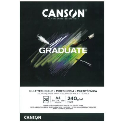 Canson Graduate mix-media papírtömb - fekete lapos
