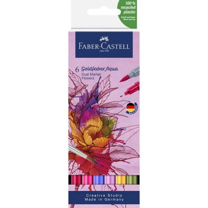 Faber-Castell Goldfaber Aqua kétvégű ecsetfilc készlet, 6 db - Virágok