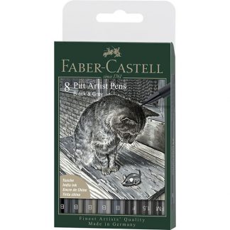 Faber-Castell Pitt Artist marker készlet, 8 db - szürke és fekete