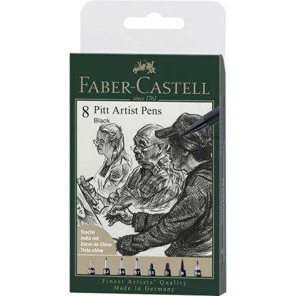 Faber-Castell Pitt Artist marker készlet, 8 db - fekete