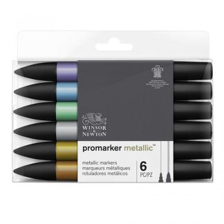 Winsor & Newton Promarker, 6 darabos készlet - metál színek