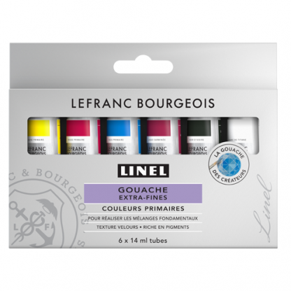 Lefranc & Bourgeois Linel extra fine gouache festék, 6 db-os készlet