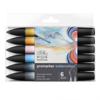 Winsor & Newton Promarker akvarell ecsetfilc készlet, 6 db - ég színek