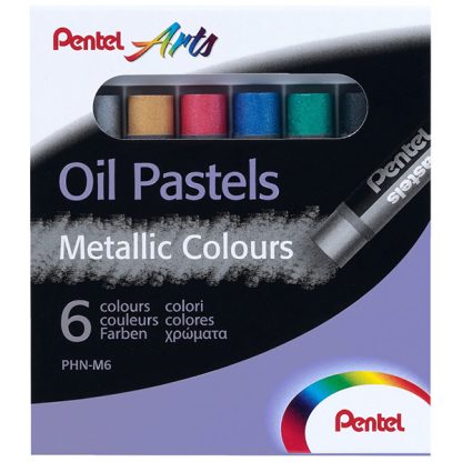 Pentel Olajpasztell, 6 db - metál színek