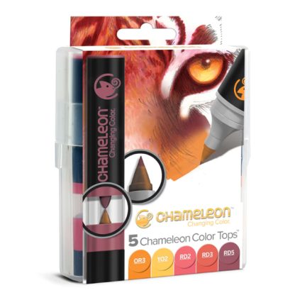 Chameleon Color Tops színkeverő kupak, 5 db - Meleg árnyalatok